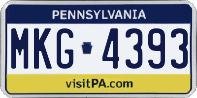 PA license plate MKG4393