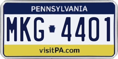 PA license plate MKG4401