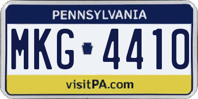 PA license plate MKG4410