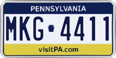 PA license plate MKG4411
