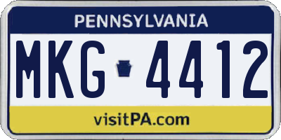 PA license plate MKG4412