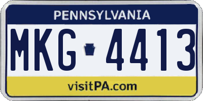 PA license plate MKG4413