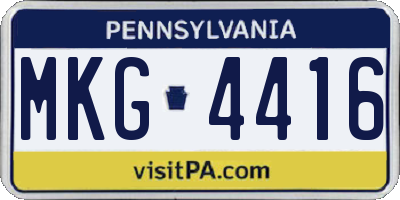 PA license plate MKG4416