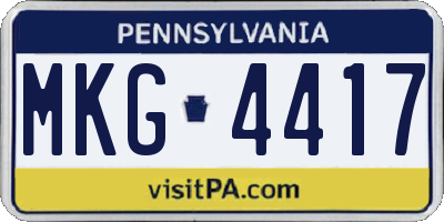PA license plate MKG4417