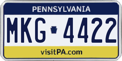 PA license plate MKG4422