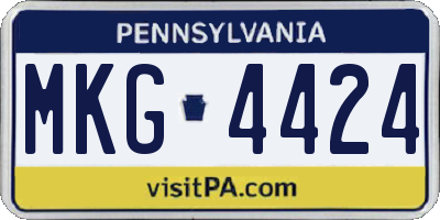 PA license plate MKG4424