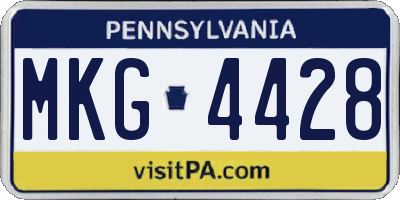 PA license plate MKG4428