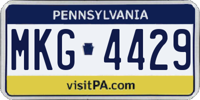 PA license plate MKG4429
