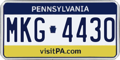 PA license plate MKG4430