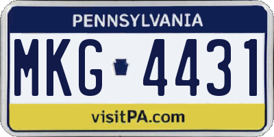 PA license plate MKG4431