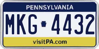 PA license plate MKG4432