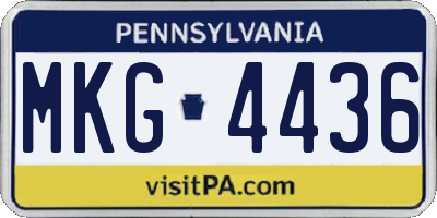 PA license plate MKG4436