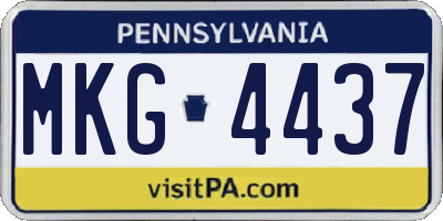 PA license plate MKG4437