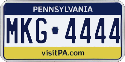 PA license plate MKG4444