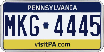 PA license plate MKG4445