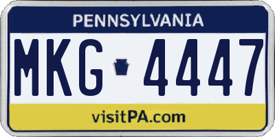 PA license plate MKG4447
