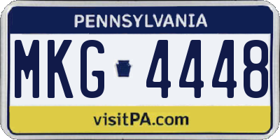 PA license plate MKG4448