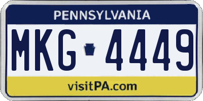 PA license plate MKG4449