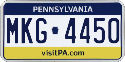 PA license plate MKG4450