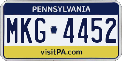PA license plate MKG4452