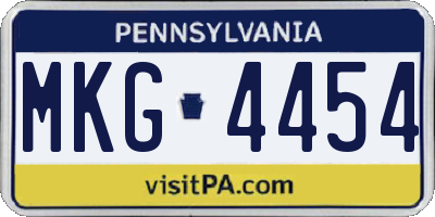 PA license plate MKG4454