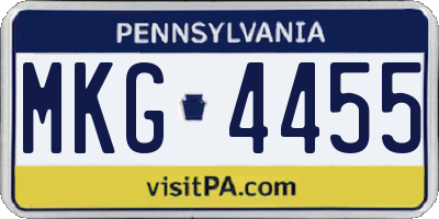 PA license plate MKG4455
