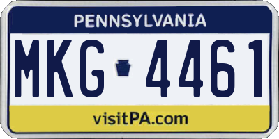 PA license plate MKG4461