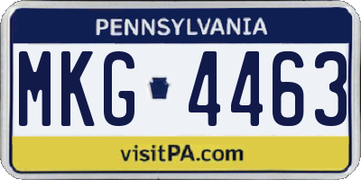 PA license plate MKG4463