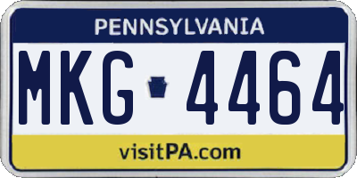 PA license plate MKG4464