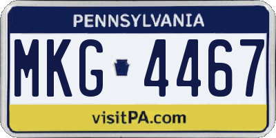 PA license plate MKG4467