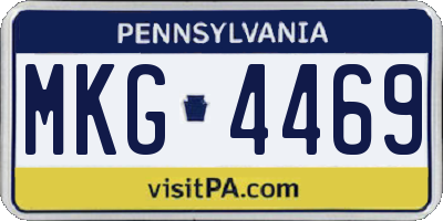 PA license plate MKG4469