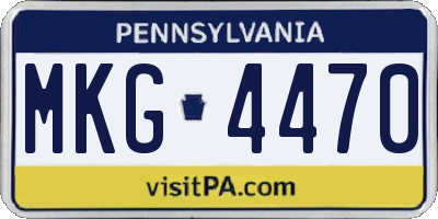 PA license plate MKG4470