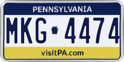 PA license plate MKG4474