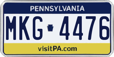 PA license plate MKG4476