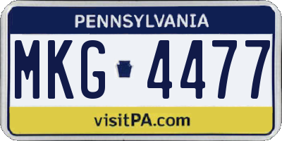 PA license plate MKG4477