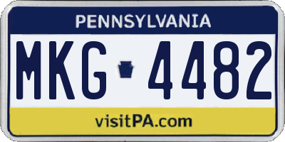 PA license plate MKG4482