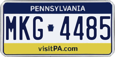 PA license plate MKG4485