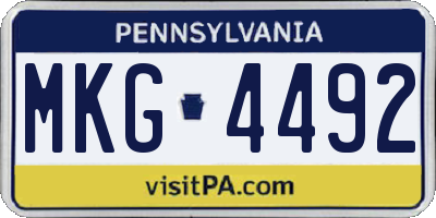 PA license plate MKG4492