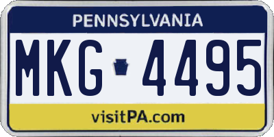 PA license plate MKG4495