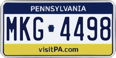 PA license plate MKG4498