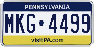 PA license plate MKG4499