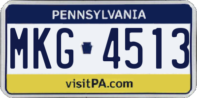 PA license plate MKG4513