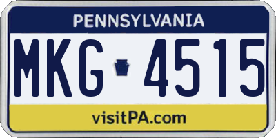 PA license plate MKG4515
