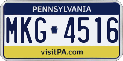PA license plate MKG4516