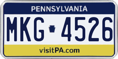 PA license plate MKG4526