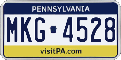 PA license plate MKG4528