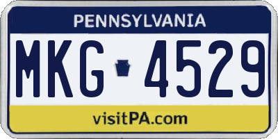 PA license plate MKG4529