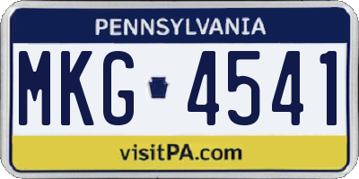 PA license plate MKG4541