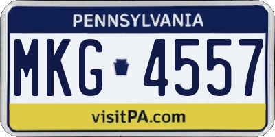 PA license plate MKG4557