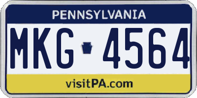 PA license plate MKG4564